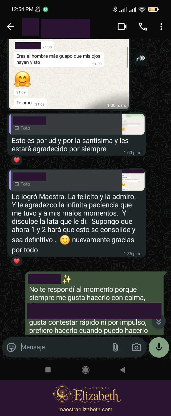 Agradecimiento por la atención y paciencia; conversación con datos personales protegidos.