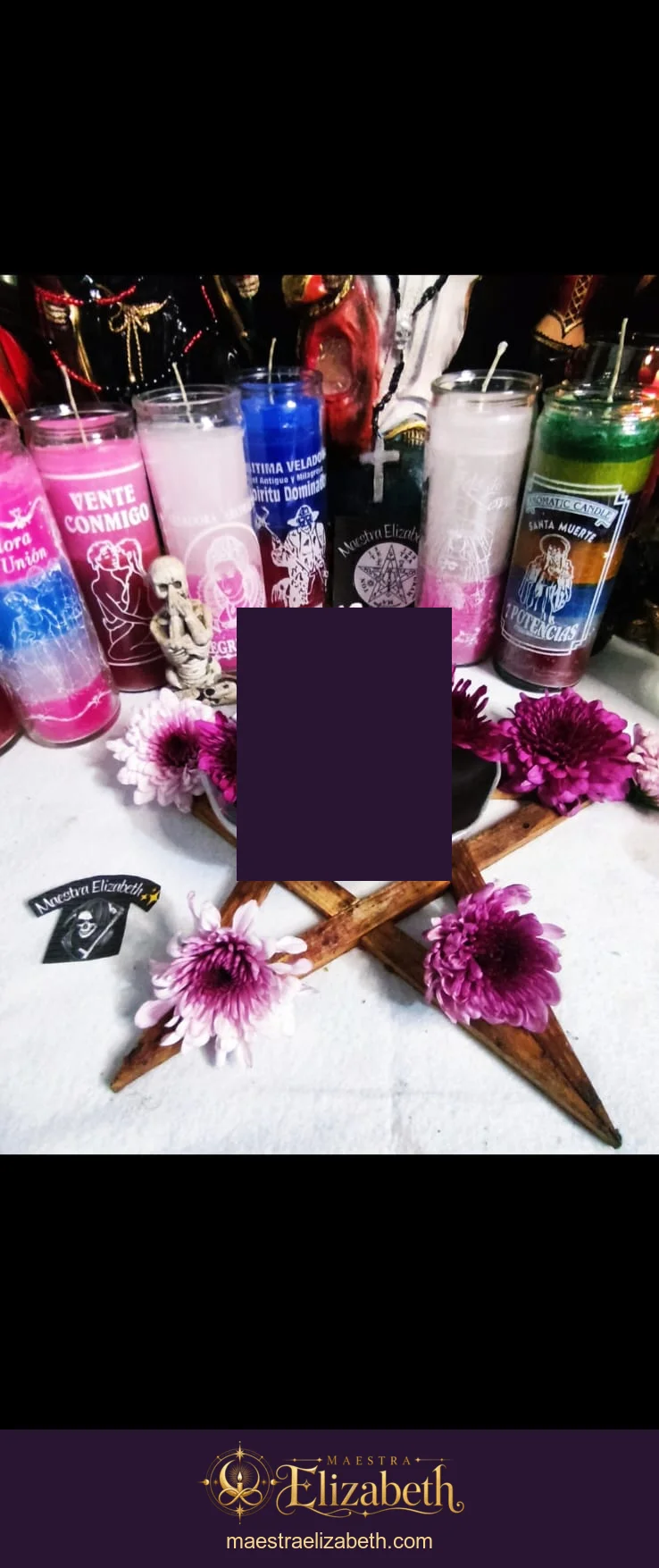 Veladoras de unión en el espacio ritual en el altar de Maestra Elizabeth.